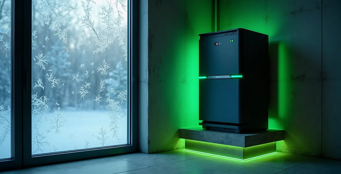 Emergency battery backup sump pump system setup for Quebec ice storm conditions