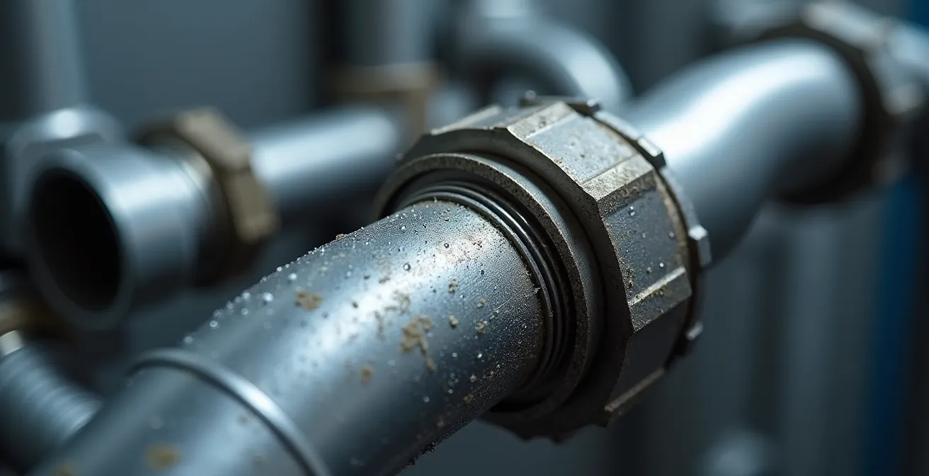 Technical cross-section showing proper venting configuration for grease interceptor installation