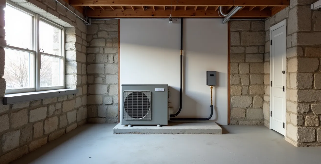 Heat pump water heater installation requirements in typical Montreal basement environment