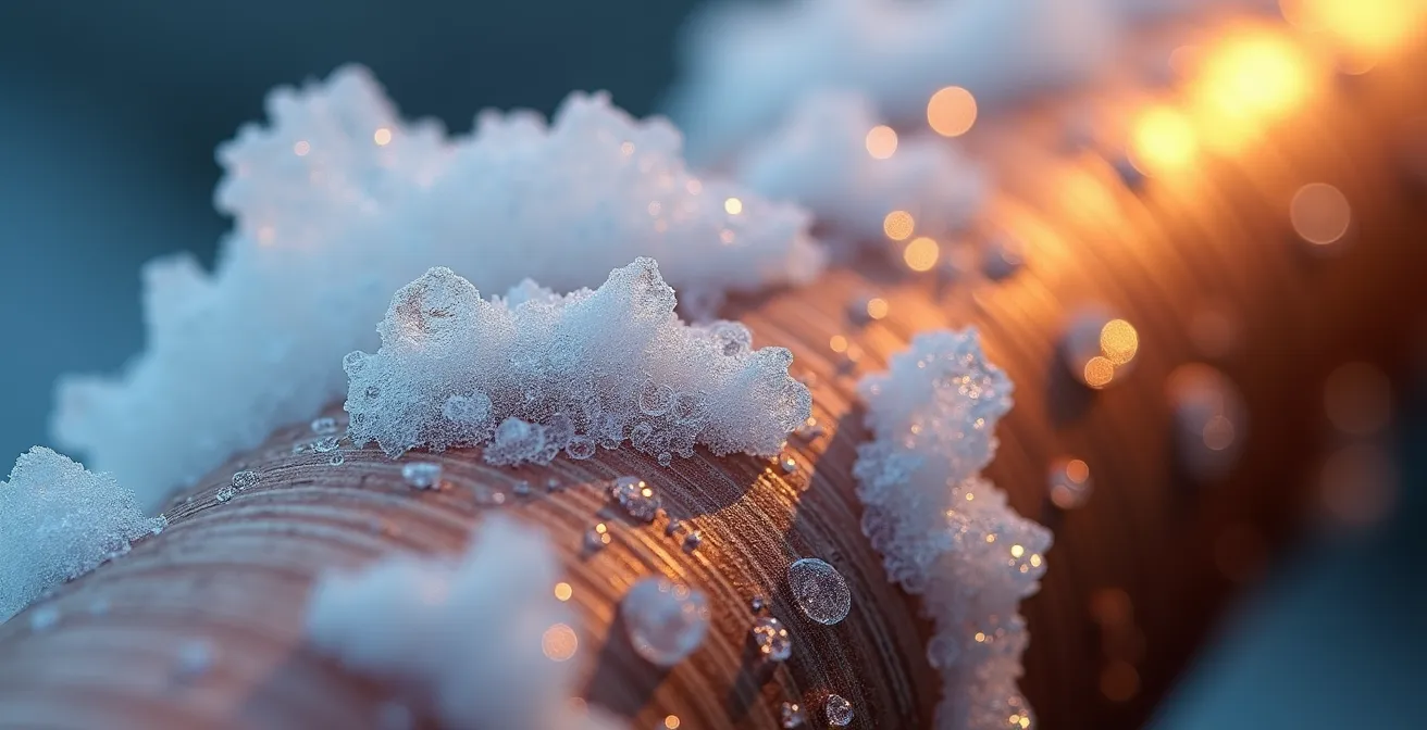 Visual representation of incoming water temperature impact on water heater efficiency in Montreal winter conditions