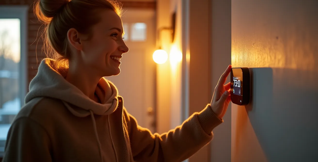 Smart thermostat system for electric baseboards in modern Montreal condo